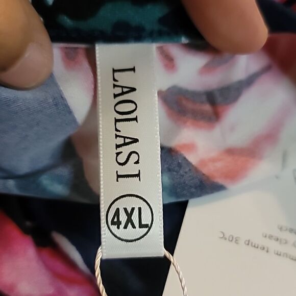 Floral Print Overlap Front Dress Size 4XL NWOT - Picture 6 of 8